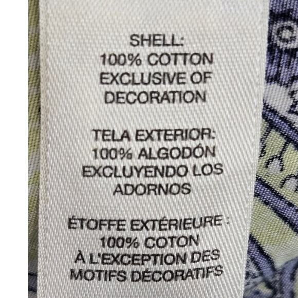 Chico's‎ Button-Up Blouse Size 1 Medium Paisley Print 100% Cotton Long Sleeve - Picture 7 of 7